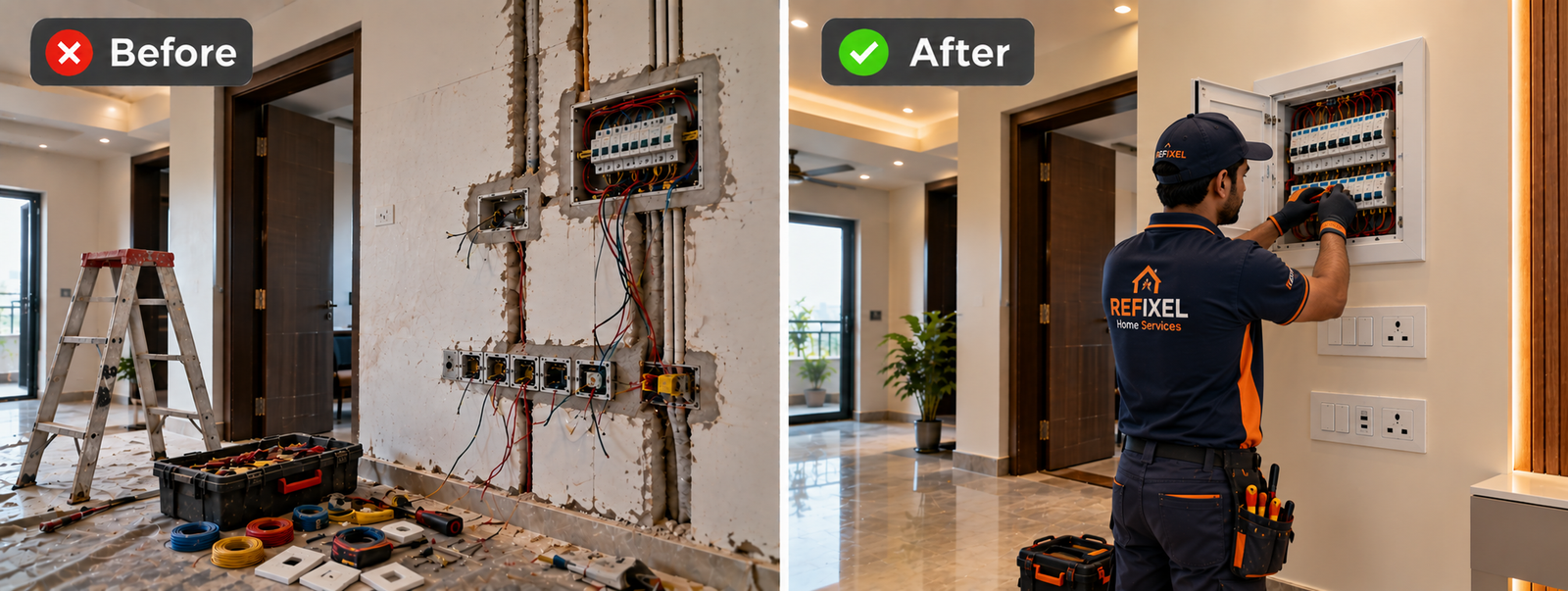 Before and After Electrical Repairs & MCB Panel Overhaul