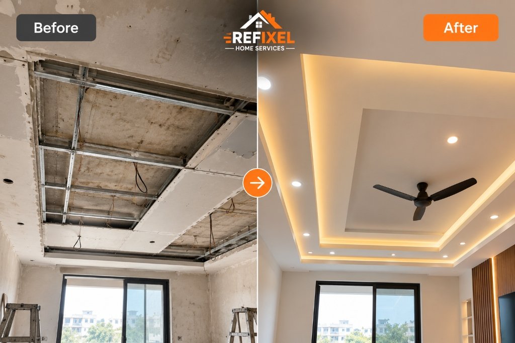 Luxury False Ceiling & Architectural Cove Light Transformation